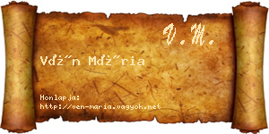 Vén Mária névjegykártya