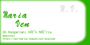 maria ven business card